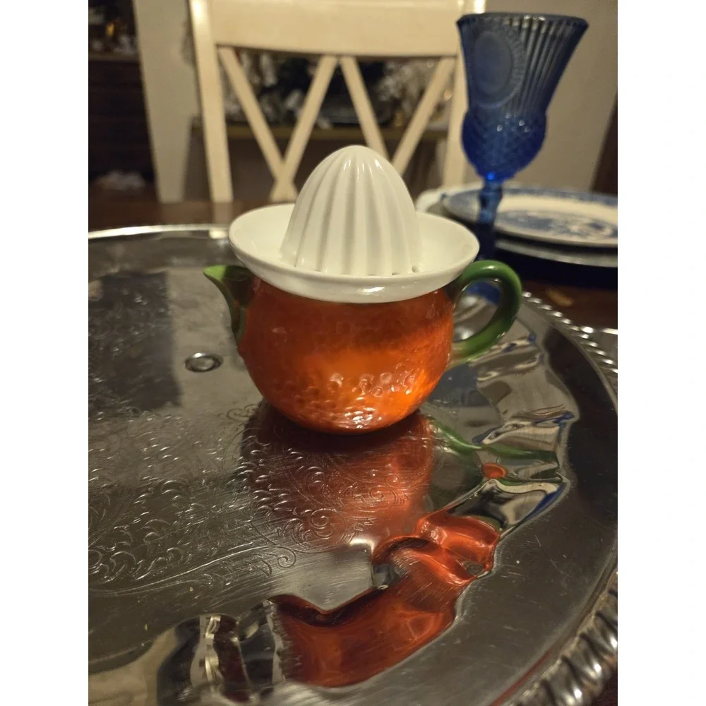 Vintage 1950 Ceramic Juicer Orange Bavaria Germany, Cottagecore, Farmhouse